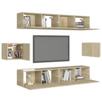 vidaXL 6-tlg. TV-Schrank-Set Sonoma-Eiche Holzwerkstoff