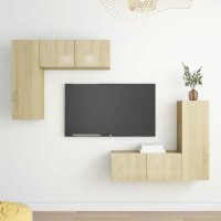 vidaXL 4-tlg. TV-Schrank-Set Sonoma-Eiche Holzwerkstoff