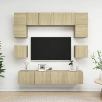 vidaXL 8-tlg. TV-Schrank-Set Sonoma-Eiche Holzwerkstoff