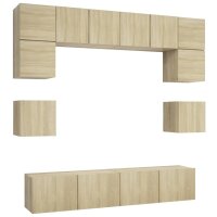 vidaXL 8-tlg. TV-Schrank-Set Sonoma-Eiche Holzwerkstoff