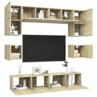 vidaXL 8-tlg. TV-Schrank-Set Sonoma-Eiche Holzwerkstoff