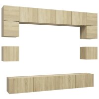 vidaXL 8-tlg. TV-Schrank-Set Sonoma-Eiche Holzwerkstoff