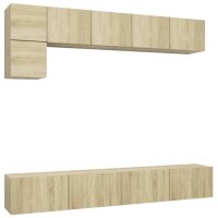 vidaXL 5-tlg. TV-Schrank-Set Sonoma-Eiche Holzwerkstoff