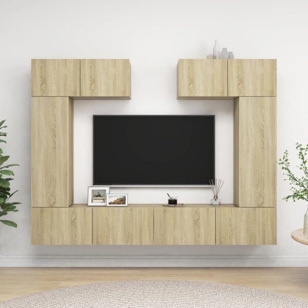 vidaXL 6-tlg. TV-Schrank-Set Sonoma-Eiche Holzwerkstoff