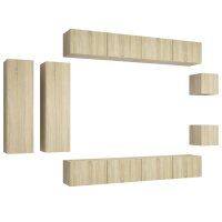 vidaXL 8-tlg. TV-Schrank-Set Sonoma-Eiche Holzwerkstoff