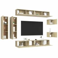 vidaXL 8-tlg. TV-Schrank-Set Sonoma-Eiche Holzwerkstoff