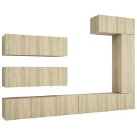 vidaXL 7-tlg. TV-Schrank-Set Sonoma-Eiche Holzwerkstoff