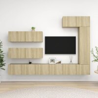 vidaXL 7-tlg. TV-Schrank-Set Sonoma-Eiche Holzwerkstoff