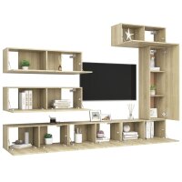 vidaXL 7-tlg. TV-Schrank-Set Sonoma-Eiche Holzwerkstoff