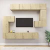 vidaXL 8-tlg. TV-Schrank-Set Sonoma-Eiche Holzwerkstoff