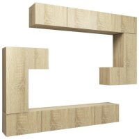 vidaXL 8-tlg. TV-Schrank-Set Sonoma-Eiche Holzwerkstoff