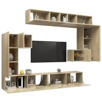 vidaXL 8-tlg. TV-Schrank-Set Sonoma-Eiche Holzwerkstoff