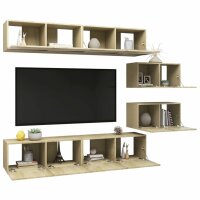 vidaXL 6-tlg. TV-Schrank-Set Sonoma-Eiche Holzwerkstoff