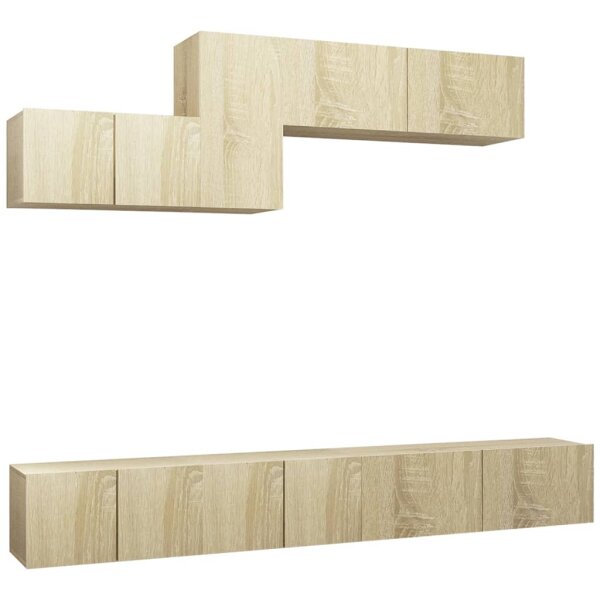 vidaXL 6-tlg. TV-Schrank-Set Sonoma-Eiche Holzwerkstoff