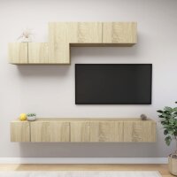 vidaXL 6-tlg. TV-Schrank-Set Sonoma-Eiche Holzwerkstoff