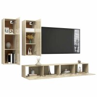 vidaXL 4-tlg. TV-Schrank-Set Sonoma-Eiche Holzwerkstoff