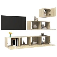 vidaXL 4-tlg. TV-Schrank-Set Sonoma-Eiche Holzwerkstoff