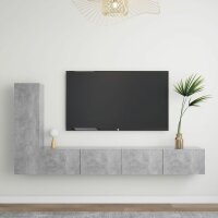 vidaXL 3-tlg. TV-Schrank-Set Betongrau Holzwerkstoff