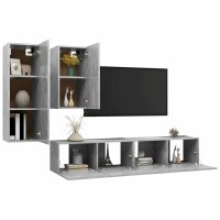 vidaXL 4-tlg. TV-Schrank-Set Betongrau Spanplatte