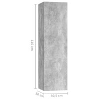 vidaXL 4-tlg. TV-Schrank-Set Betongrau Holzwerkstoff