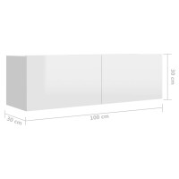 vidaXL 3-tlg. TV-Schrank-Set Hochglanz-Wei&szlig; Holzwerkstoff