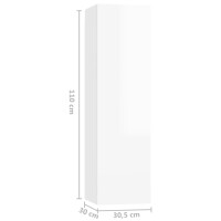 vidaXL 3-tlg. TV-Schrank-Set Hochglanz-Wei&szlig; Holzwerkstoff