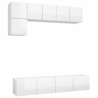 vidaXL 5-tlg. TV-Schrank-Set Hochglanz-Wei&szlig; Holzwerkstoff