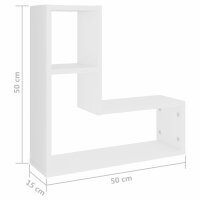 vidaXL Wandregale 2 Stk. Wei&szlig; 50x15x50 cm Holzwerkstoff