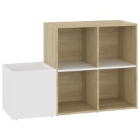 vidaXL Flur-Schuhschrank Wei&szlig; Sonoma Eiche 105x35,5x70cm Holzwerkstoff