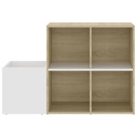 vidaXL Flur-Schuhschrank Wei&szlig; Sonoma Eiche 105x35,5x70cm Holzwerkstoff