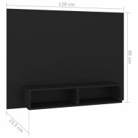 vidaXL TV-Wandschrank Schwarz 120x23,5x90 cm Holzwerkstoff