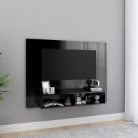 vidaXL TV-Wandschrank Hochglanz-Schwarz 120x23,5x90 cm Holzwerkstoff