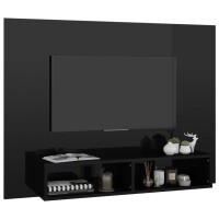 vidaXL TV-Wandschrank Hochglanz-Schwarz 120x23,5x90 cm Holzwerkstoff