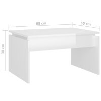 vidaXL Couchtisch Hochglanz-Wei&szlig; 68x50x38 cm Holzwerkstoff