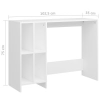 vidaXL Computertisch Wei&szlig; 102,5x35x75 cm Holzwerkstoff