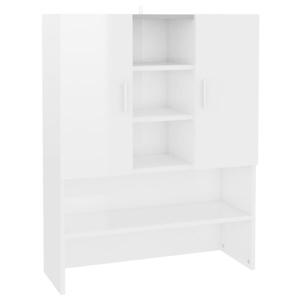 vidaXL Waschmaschinenschrank Hochglanz-Wei&szlig; 70,5x25,5x90 cm