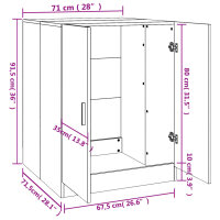 vidaXL Waschmaschinenschrank Schwarz 71x71,5x91,5 cm