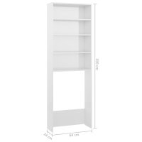 WOWONA Waschmaschinenschrank Hochglanz-Wei&szlig; 64x24x190 cm