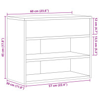 vidaXL Schuhbank Betongrau 60x30x45 cm Holzwerkstoff