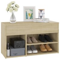 vidaXL Schuhbank Sonoma-Eiche 80x30x45 cm Holzwerkstoff