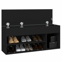 vidaXL Schuhbank Schwarz 105x30x45 cm Holzwerkstoff