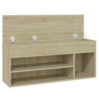 vidaXL Schuhbank Sonoma-Eiche 105x30x45 cm Holzwerkstoff