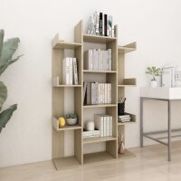 WOWONA B&uuml;cherregal Sonoma-Eiche 86x25,5x140 cm Holzwerkstoff