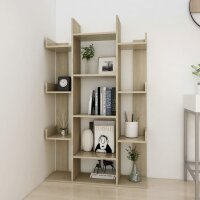 WOWONA B&uuml;cherregal Sonoma-Eiche 86x25,5x140 cm Holzwerkstoff