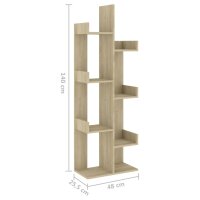 vidaXL B&uuml;cherregal Sonoma-Eiche 48x25,5x140 cm Holzwerkstoff