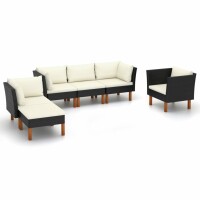 vidaXL 6-tlg. Garten-Lounge-Set Poly Rattan...