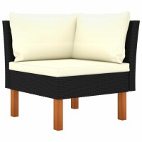 vidaXL 8-tlg. Garten-Lounge-Set Poly Rattan Eukalyptusholz Schwarz