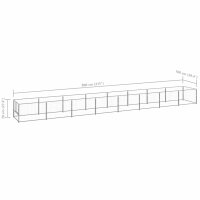 vidaXL Hundezwinger Silbern 8 m&sup2; Stahl