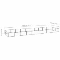 vidaXL Hundezwinger Schwarz 30 m&sup2; Stahl