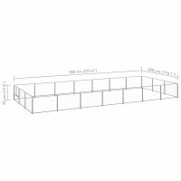 vidaXL Hundezwinger Silbern 21 m&sup2; Stahl